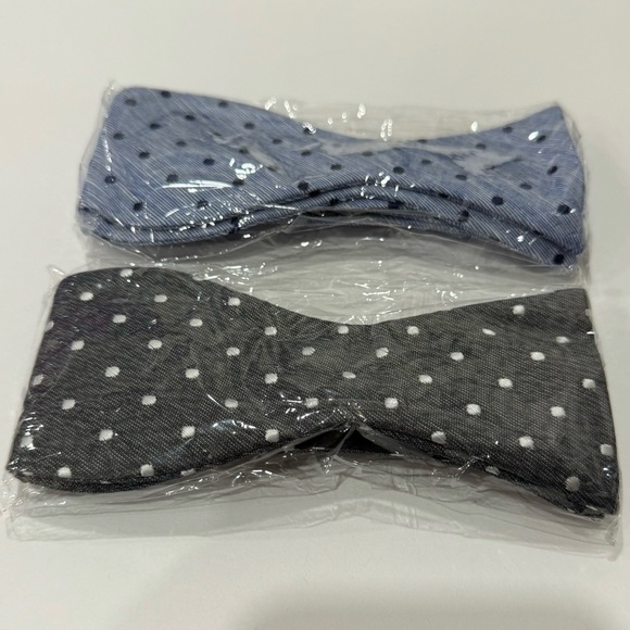 Set of Three Self-Tie Bow Ties - Black, Blue, & Gray NWT Formal Business Church - Picture 3 of 5